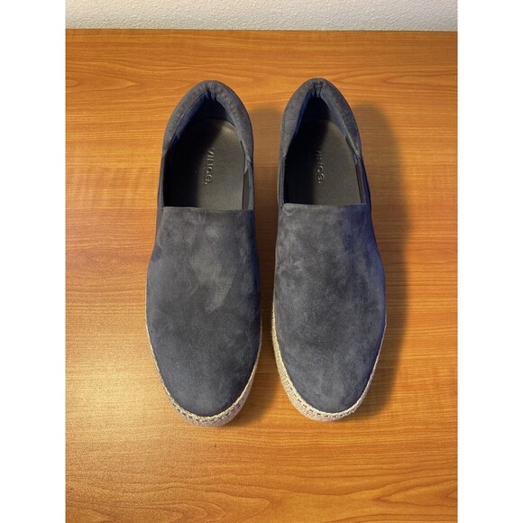 Vince Shoes - Vince Wilden Coastal Navy Blue Suede Espadrille Platform Shoes 40/10